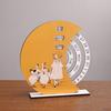 Wooden Perpetual Calendar with Rotating Blocks Desktop Office Decor Desk Organizer Cute Motivational Gift for Students Creative Home Office Accessory