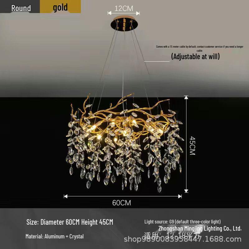 Elegant Modern French Crystal Chandelier for Living and Dining Rooms