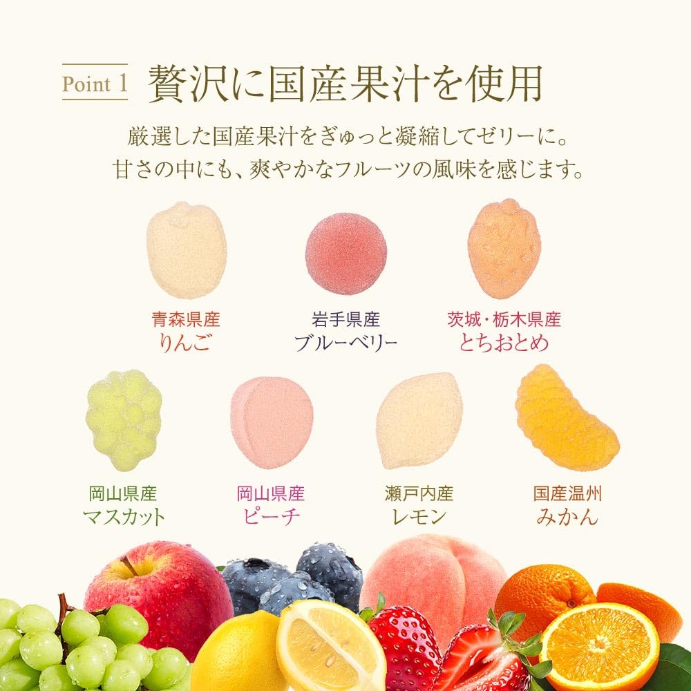 Kinds of Domestic Fruit Ogaland Fruit Juice Jelly 500g Fruit Jelly Assortment Fruit Pectin [7 Juice] Bite-sized