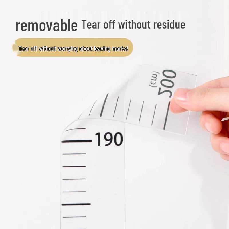 Bear-Themed Transparent Height Measurement Wall Sticker – Removable, No Damage To Walls, Accurate for Kids and Babies