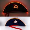 Lighting Up LED Pirate Hat Adult Pirate Hat Halloween Pirate Costume for Men Women Teens Halloween Masquerade Cosplay