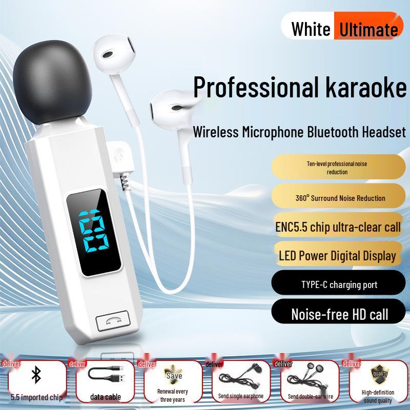 M1 Wireless Bluetooth Clip-on Sports Headset with Noise Reduction & Karaoke Ear Monitor