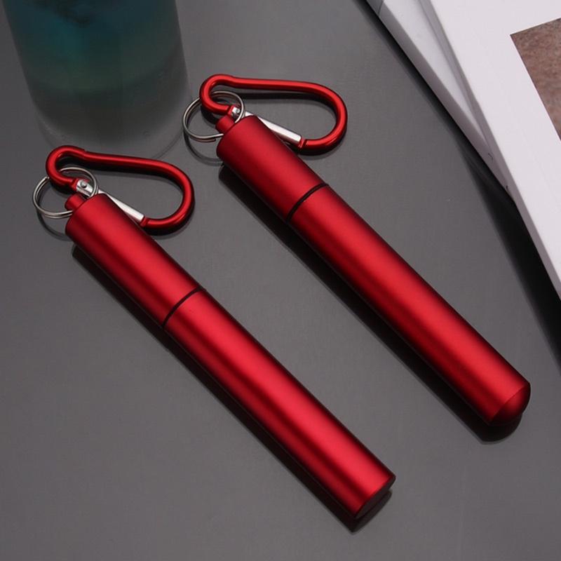Travel Drinking Straw Bundle With Metal Extendable Straw, Cleaning Brush and Storage Storage Case for Daily Carry and Outings
