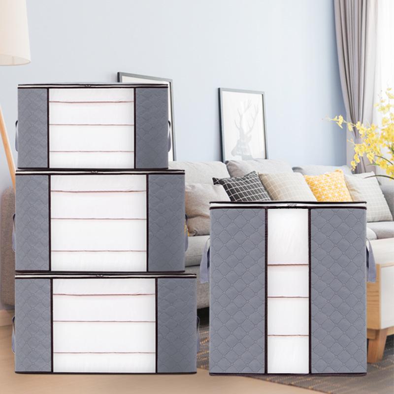 

Большая нетканая сумка для хранения одежды, одеял, багажа - сумка для переезда и упаковки Large 60*40*35cm horizontal фиолетовый