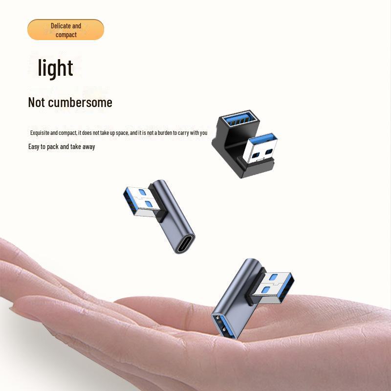 USB Typ-C 3.2 Gen 2 Stecker auf Buchse 90-Grad-Adapter, 10 Gbit/s High-Speed U-Typ Konverter