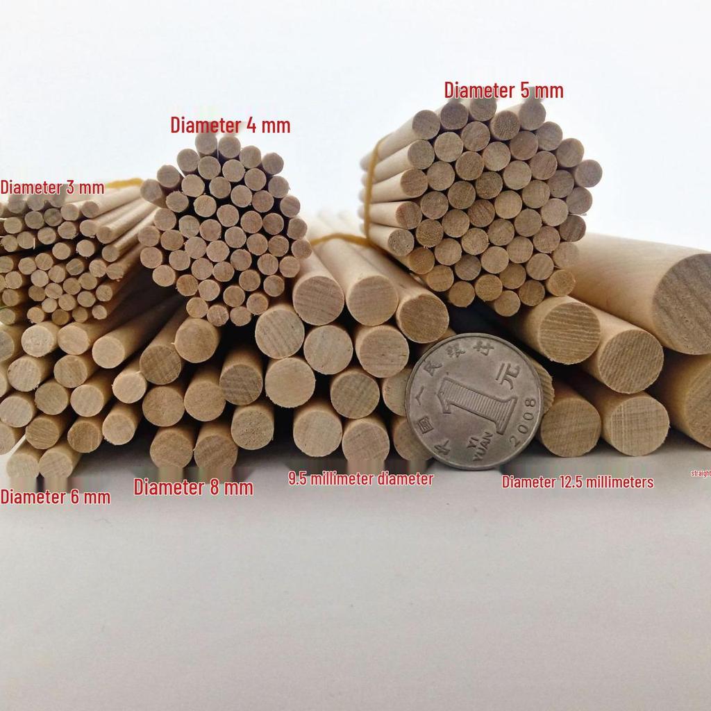 Round Birch Wood Sticks for DIY Architectural Models - Small Wooden Popsicle Strips