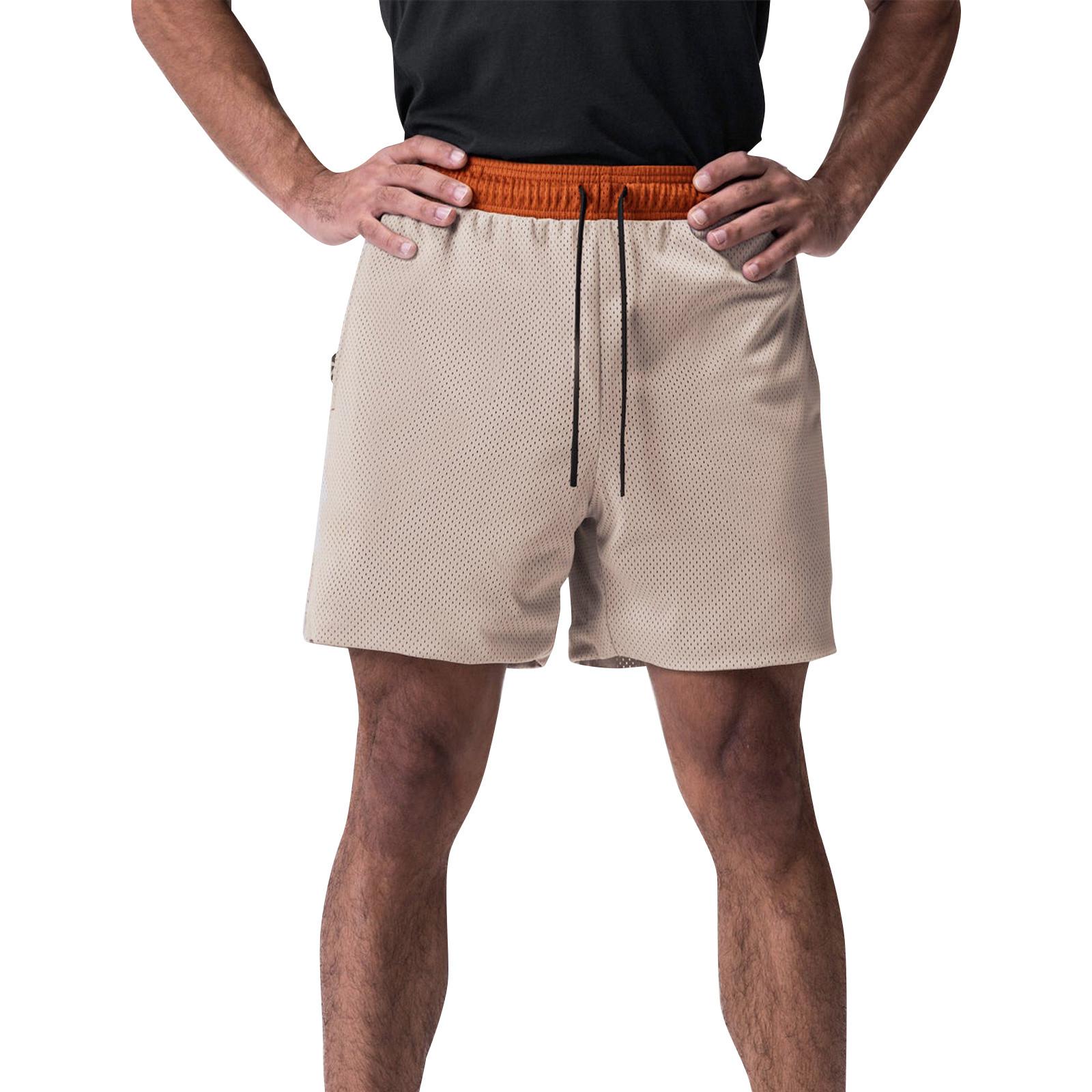 

Мужские шорты Спортивные шорты для бега и тренировок с цветными блоками L бежевый