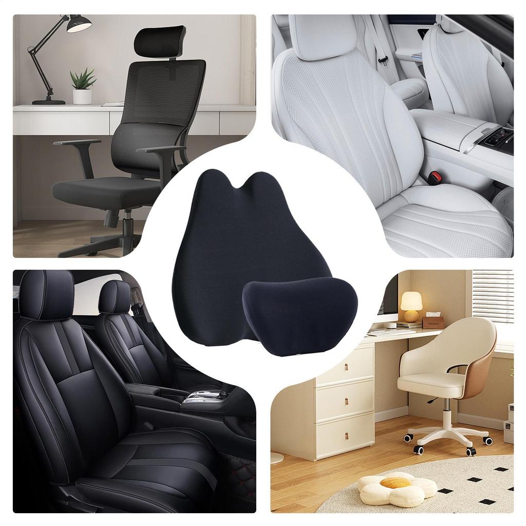 Headrest And Lumbar Pillows For Car Automotive Seat Supplies Auto Lumbar Support Cushion For Trucks Sedans SUVs RVs Drivers