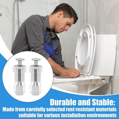 Toilet Seat Screws Replacement Kit Bathroom Repair Hardware Set 2 Pieces Toilet Seat Tightening Fastener For Floor Mount
