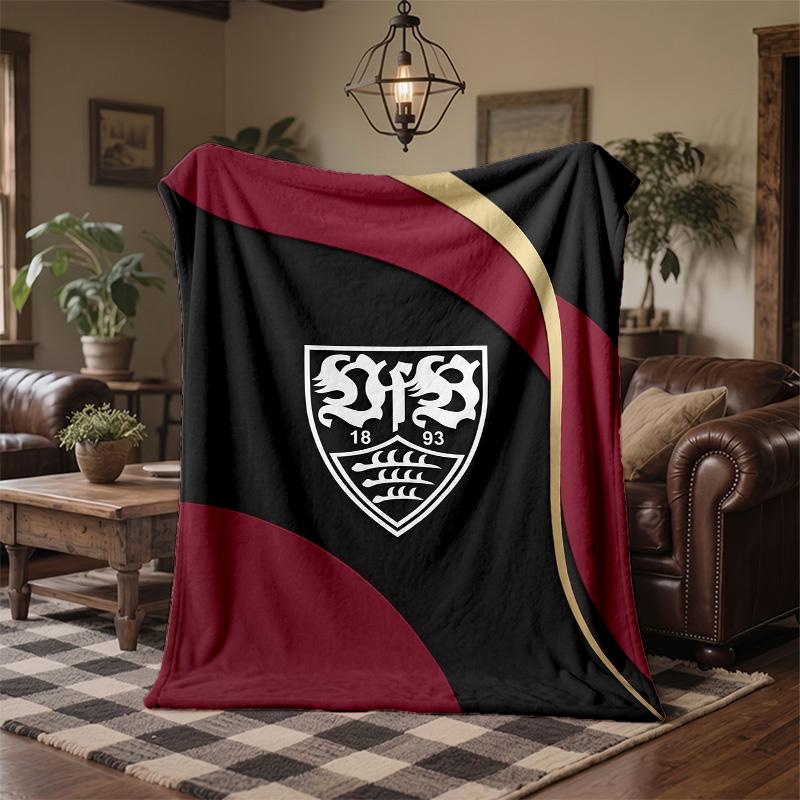 VfB Stuttgart Football Print Flannel Blanket Soft Warm Sofa Bed Throw Blanket For Home Office Bedroom