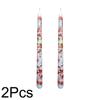 2pcs Tall Unscented Decorations Gift 10 Inch Taper Candle Seasonal Flameless Table Decors Christmas Printed
