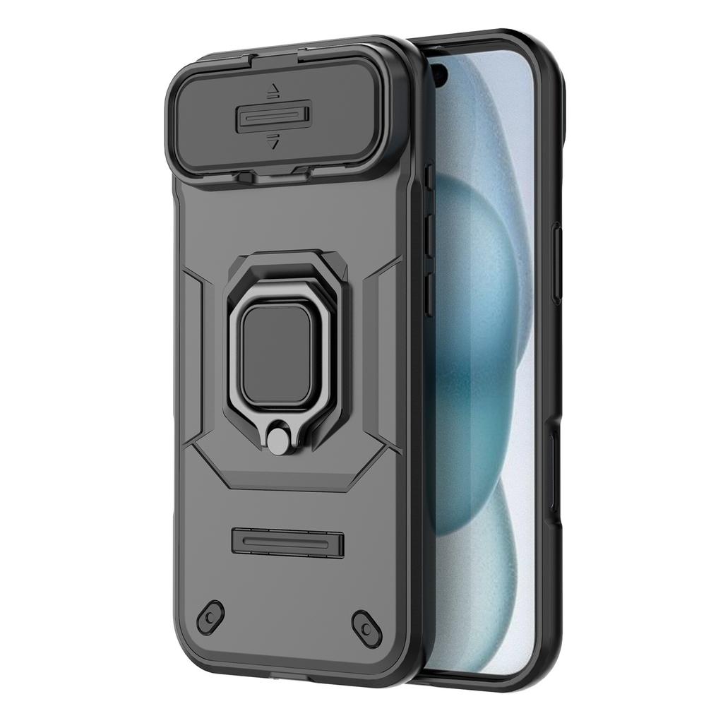 For iPhone 17 Air Case PC+TPU Kickstand Phone Protector with Lens Cover