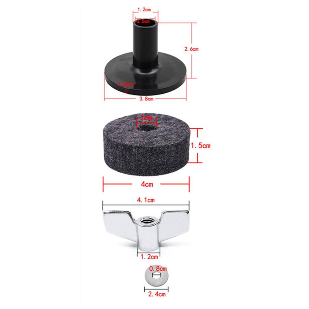 18Pcs Cymbal Sleeve Base Felt Pad Set Washers Wing Nuts Kit For Drum Accessories