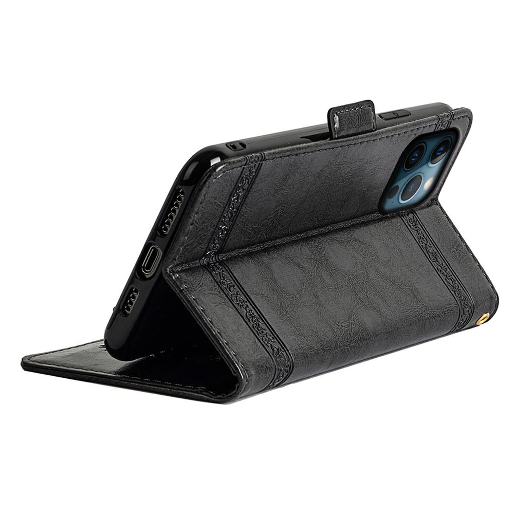 For iPhone 14 Pro Leather Case Flower Imprint Wallet Phone Cover with Side Buckle