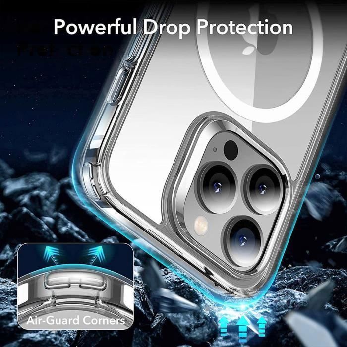 Protective Case - E.F.CONNECTION - for iPhone 14 Pro - Shockproof - Transparent - Magnetic Circle