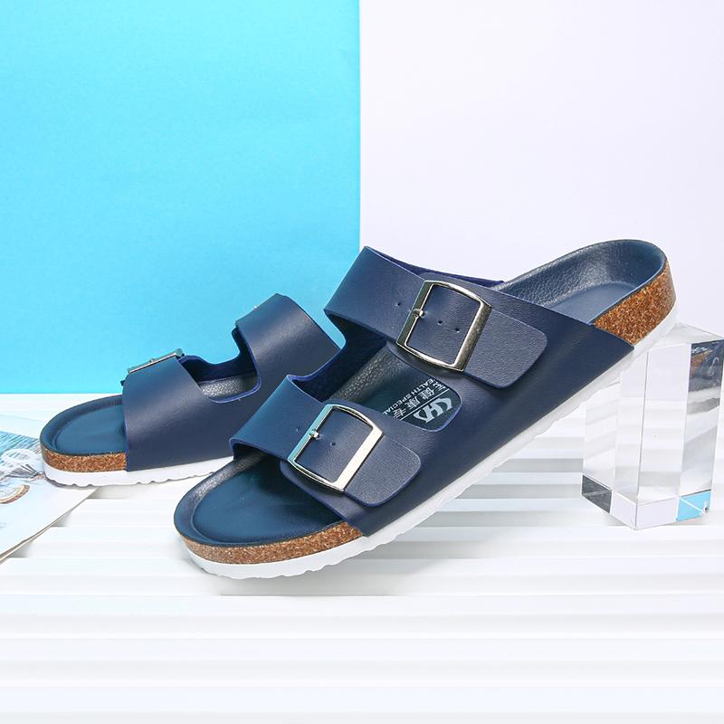 FashionNew Design Men Sandals Casual Leather Mens Summer Shoes Comfortable Open Toe Flats  Soft Beach Footwear Male Half Drag Slippers