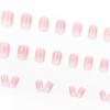 24-Piece Gradient Blush Nail Art Set - Chic European/American Fashion Style