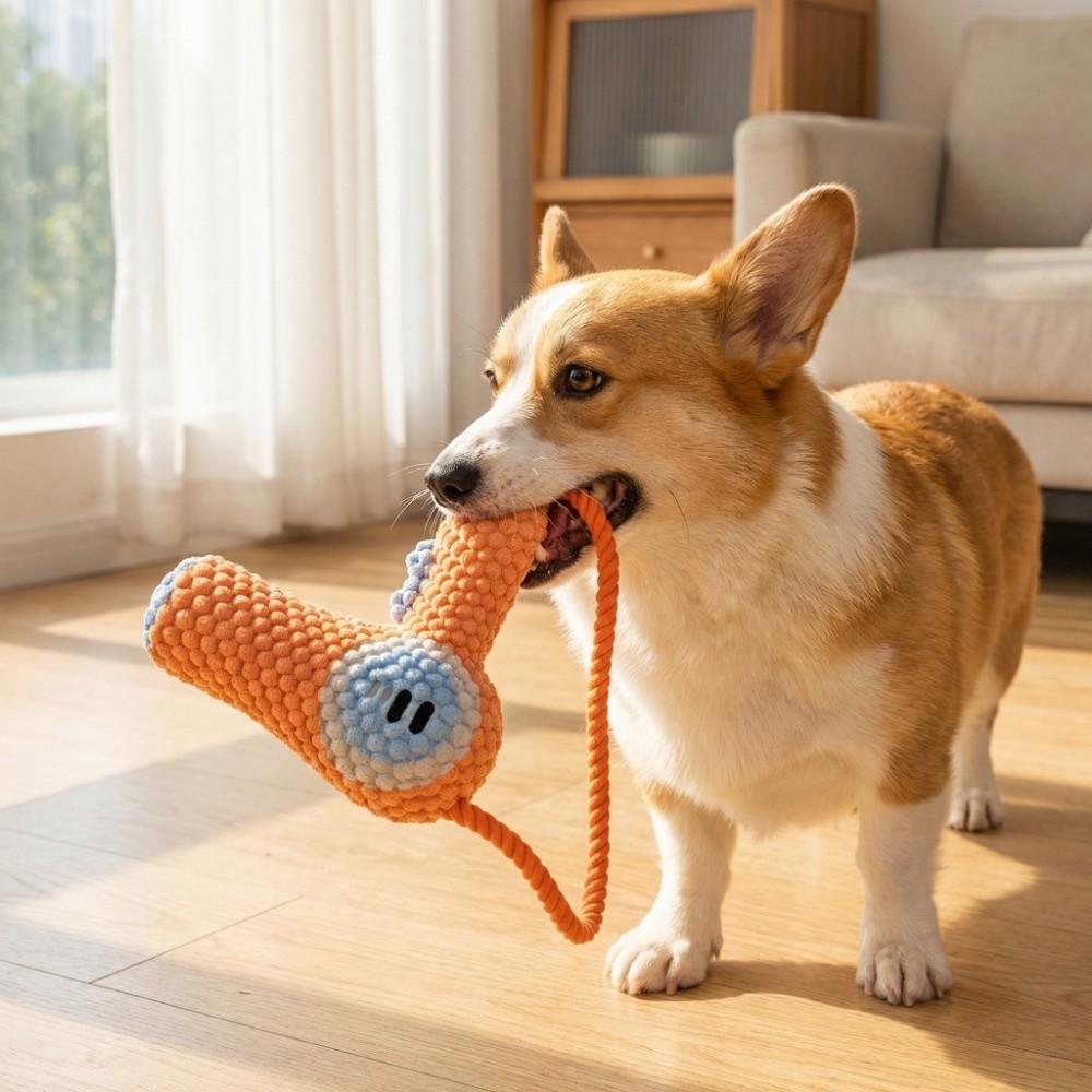 Durable Chew Plush Dog Toy Bite-Resistant Squeaky Dog Toy Fun Toy Dog Chew Toy  Boredom Relief