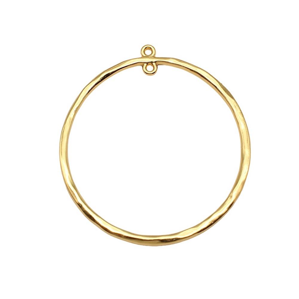 Irregular Oval Frame Connectors Moon Hammered Texture Links For Earring Making