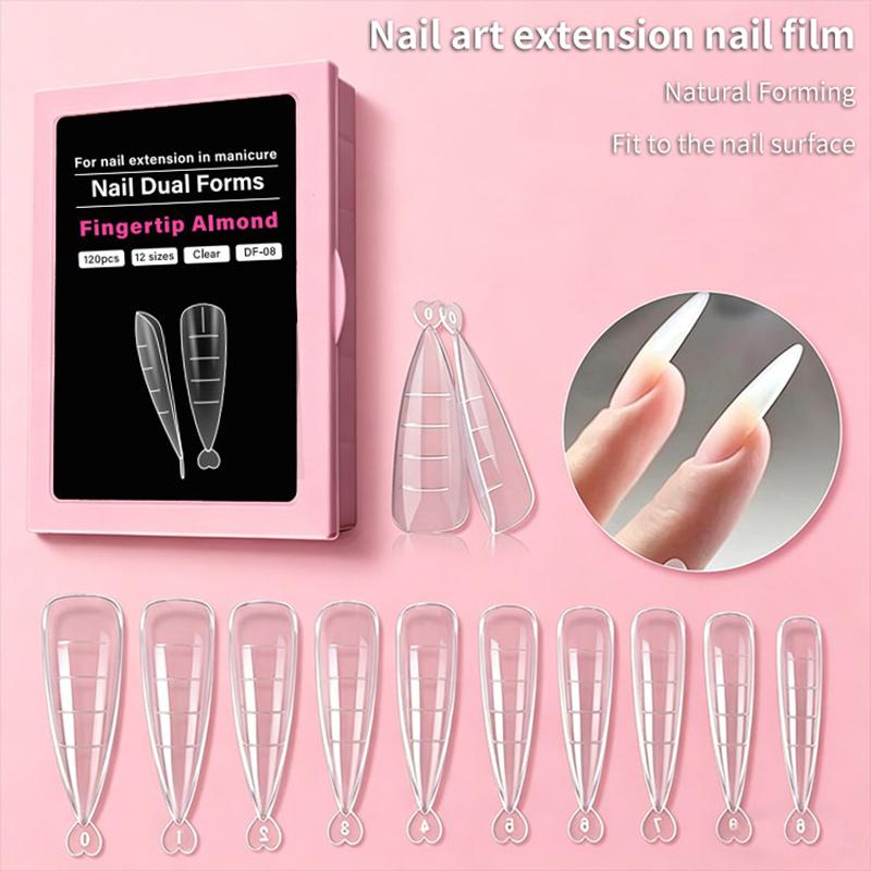 Dual Form Coffin Nail Tips 120pcs  Extension Reusable Mold For Quick and Easy Professional Manicure At Home