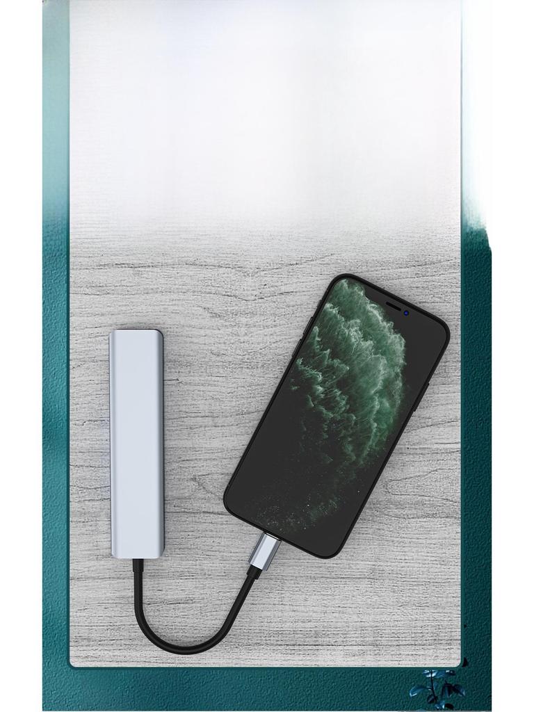 Cross-Border Type-C Hub: 7-in-1 Expansion Dock for Apple, Huawei, USB Devices