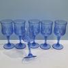 7oz Vintage Diamond Wine Glass - Elegant shatterproof plastic tall wine glass for champagne and dessert wine