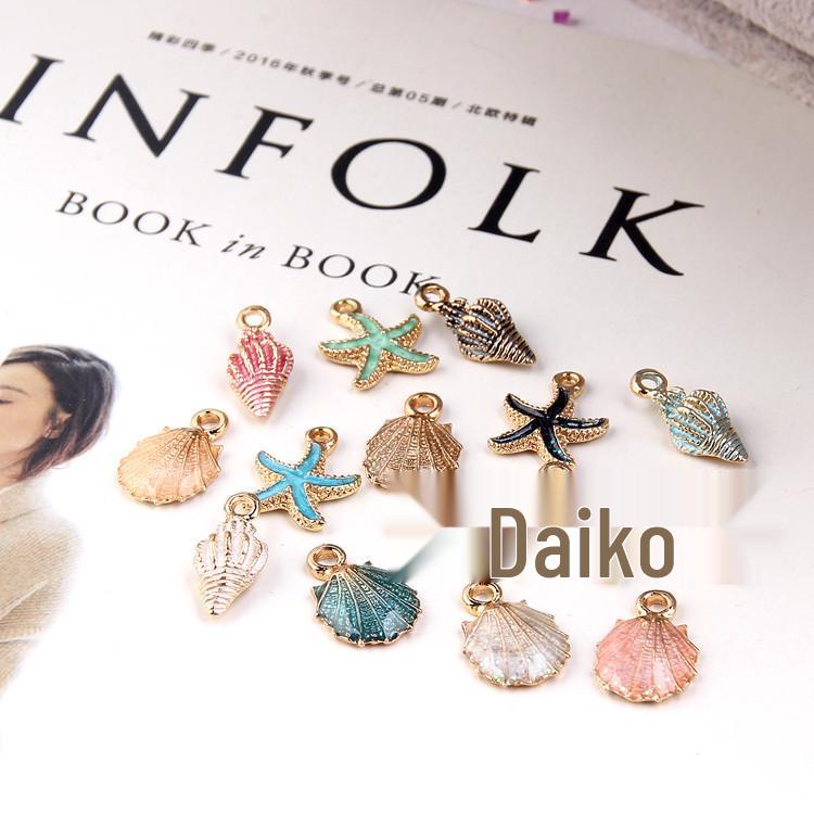 DIY Pearlescent Ocean Jewelry Kit: Starfish & Seashell Pendants for Earrings & Bracelets