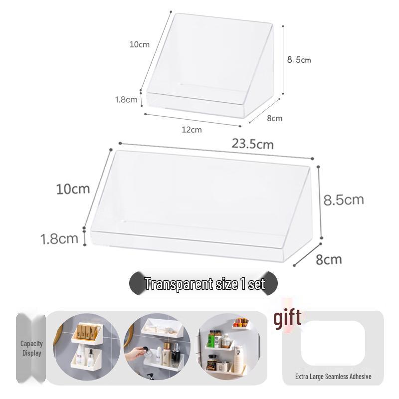 Lü Zhi Yuan No-Drill Wall-Mounted Bathroom Storage Organizer Set