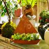 Creative 3D Sailing Ship Iron Art Plant Desktop Decoration Flower Pot Garden Decoration Ornament
