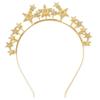 Silver Rhinestone Crown Gothic Exaggerated Hair Hoop Jewelry Star Headbands  Godmother