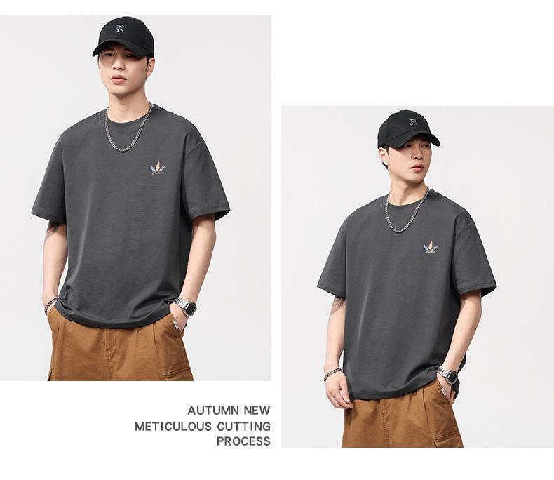 Men's American Retro Short-Sleeve Printed Casual T-Shirt - Summer Style, Comfortable Heavyweight Tee