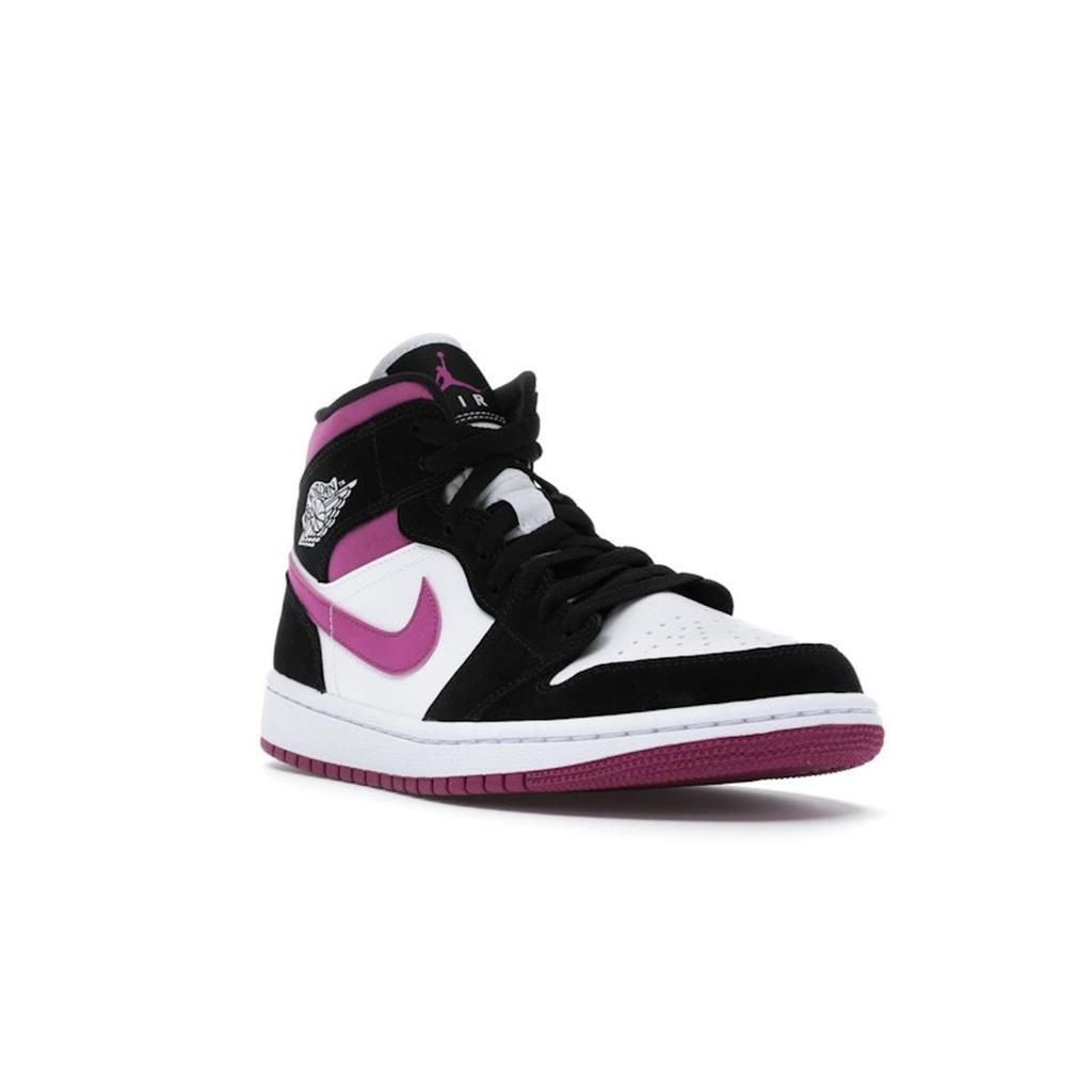 Air Jordan 1 Mid Cactus Flower Women Sneakers Black White BQ6472-005