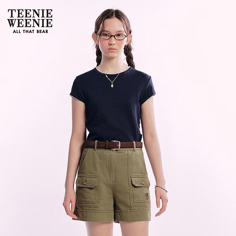 Teenie Weenie Bear Women s 2025 Summer Round Neck Short Sleeve T-shirt M