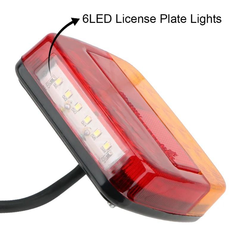 1PC/2PCS 12V Taillight Turn Signal Indicator 26 LEDs Tail Light Car Number Plate Light Rear Reverse Brake Stop Lamp Trailer Truck Caravan