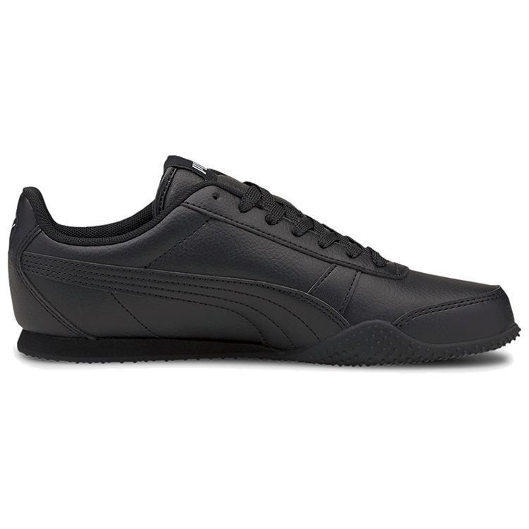 Puma Bella Round Toe Lace-Up Synthetic Leather Shock Absorbing Durable Lightweight Low-Top Running Shoes Women sneaker Black 380663-01