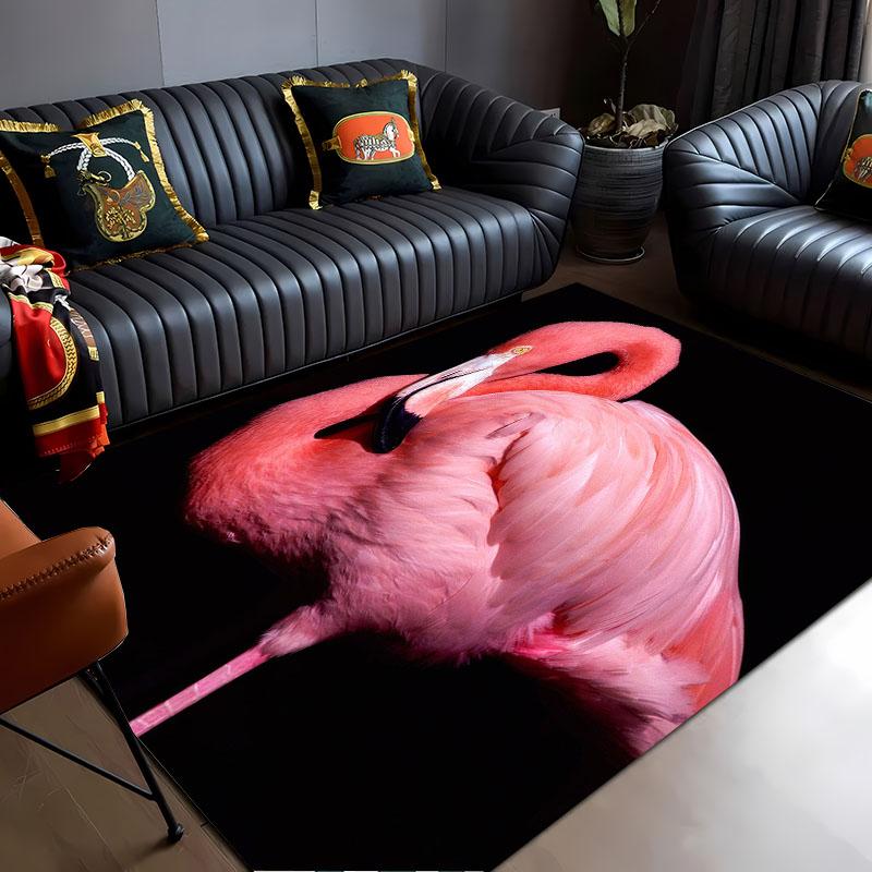 HD Printing Pink Flamingo Large Area Carpets for Home Living Room  Kids Bedroom Sofa Doormat Kitchen Floor Rugs Anti-slip  Decor