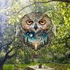 Dynamic 2D Metal Wind Spinner Mystical Owl Design Vibrant Nature Patterns Durable Outdoor Garden Decor Perfect Gift Yard Art Autumn Display