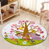 3D Jungle Animals Living Room Area Rug Kids Room Decor Round Carpet Cartoon Children Baby Play Rug Anti-slip Chair Mat Bath Mat