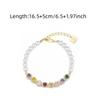 Ornaments Rainbow Rhinestone Bracelet Luxury Colored Zircon Bracelet Pearl Crystal Bracelet  Gifts