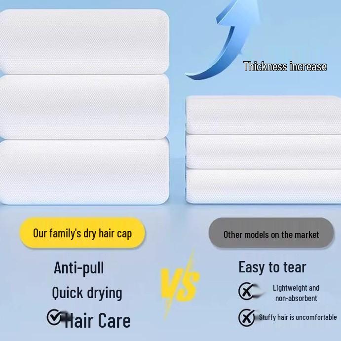 Super Absorbent Disposable Hair Caps - Women's Thickened Wrap, 3-Pack