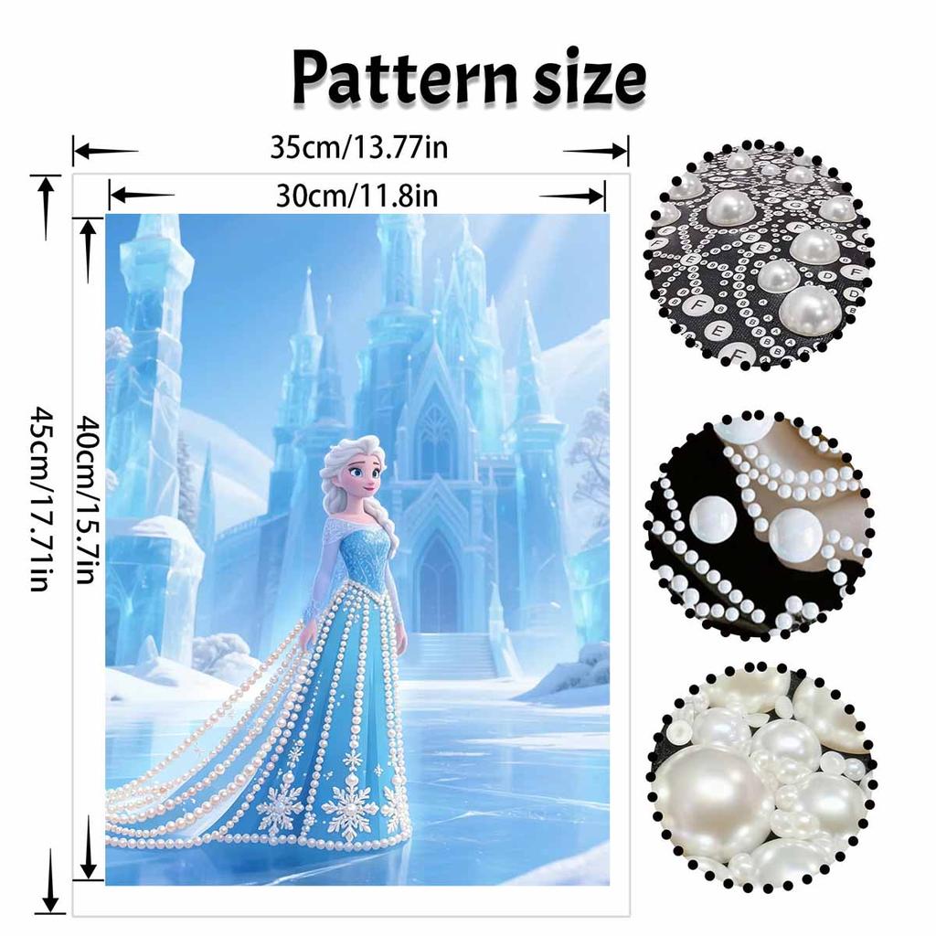 Disney Elsa Pearl Art Creative Pearl Style Artwork 5D DIY Pearl Embroidery Mosaic Cross-Stitch Kit for Home Decor