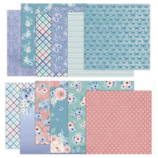 24Pcs/Set Scrapbook Paper DIY Retro Vintage Flower Print Design Background Paper for Greeting Cards