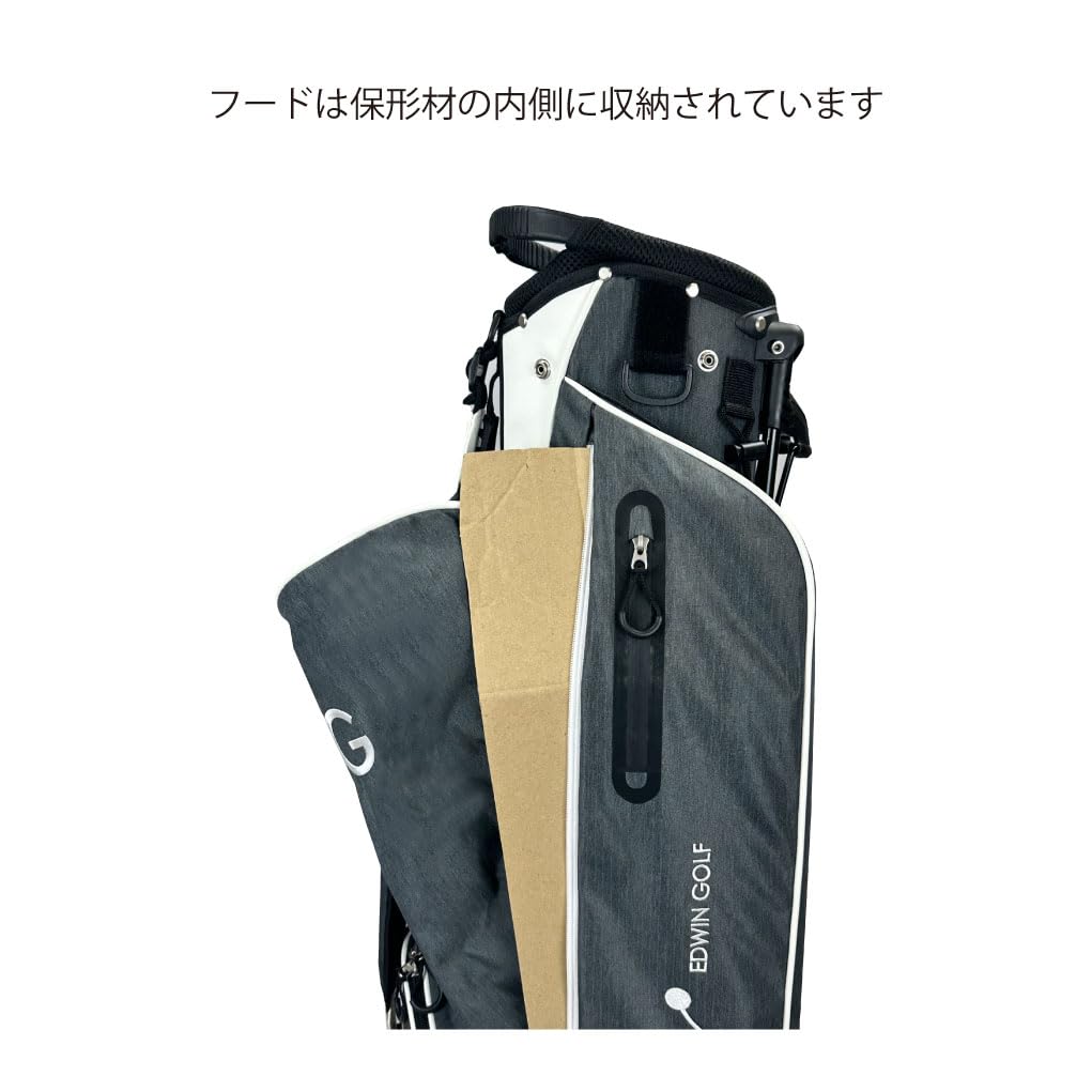 Edwin Golf Caddy 6.5-inch Stand-Type Bag, Black, EDCB-3494