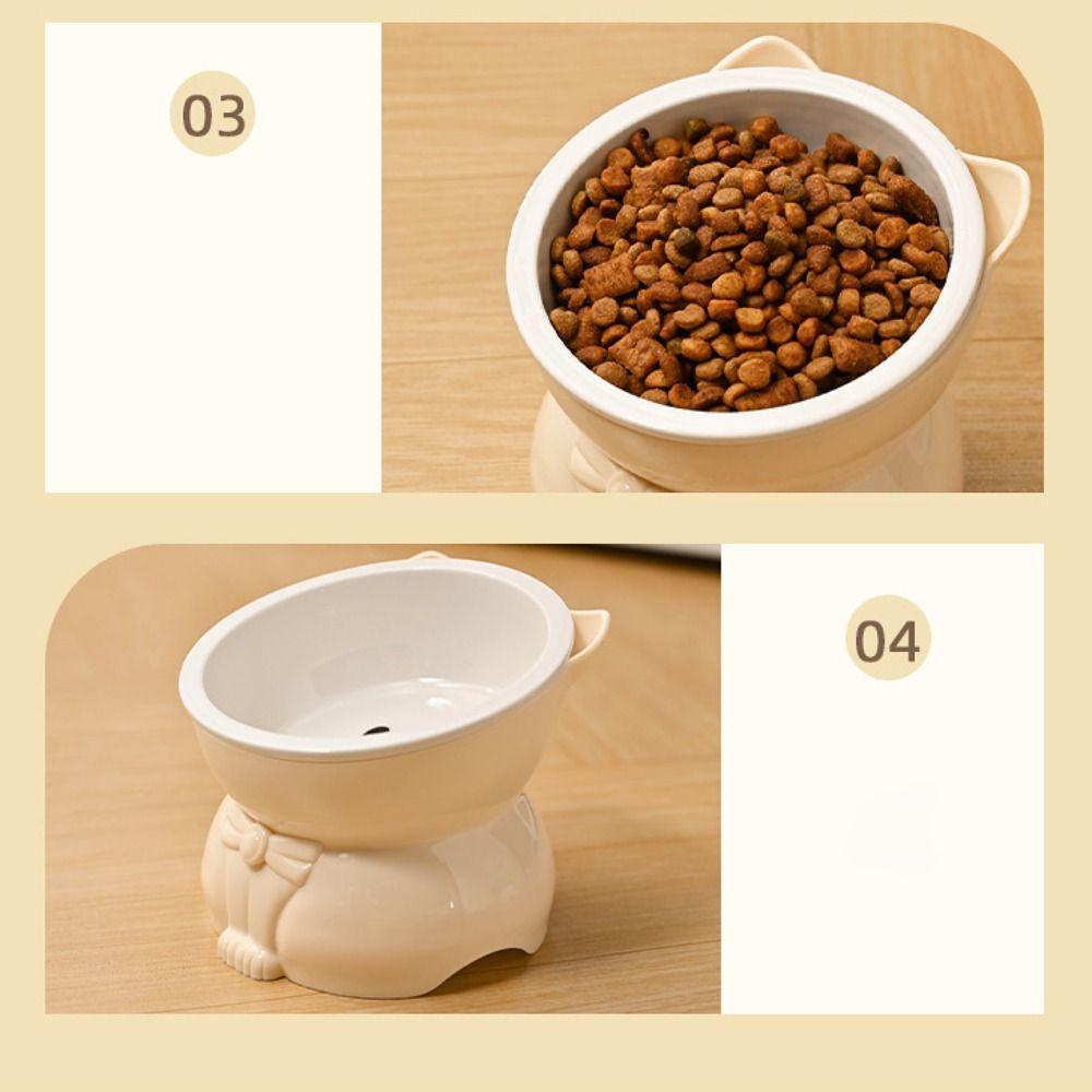 Ceramic Cat Bowl Cute Dog Food Feeding Basin Pet Supplies Pet Drinking Feeder  Neck Protection