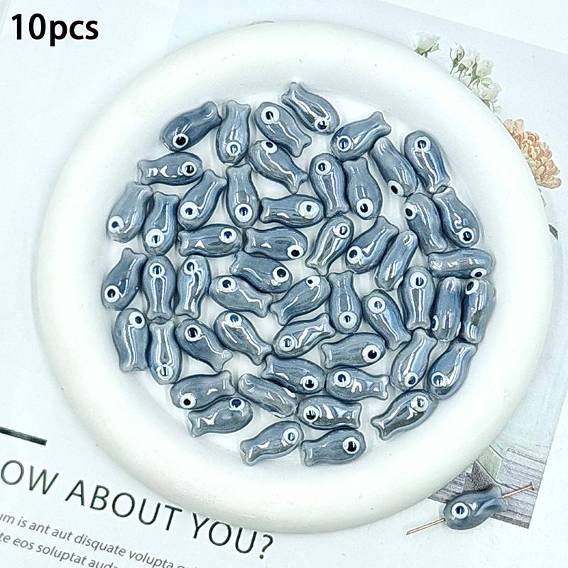 10Pcs of Little Fish Ceramic Beads Add Character to Your DIY Jewelry Creations for Necklaces and Earrings A13
