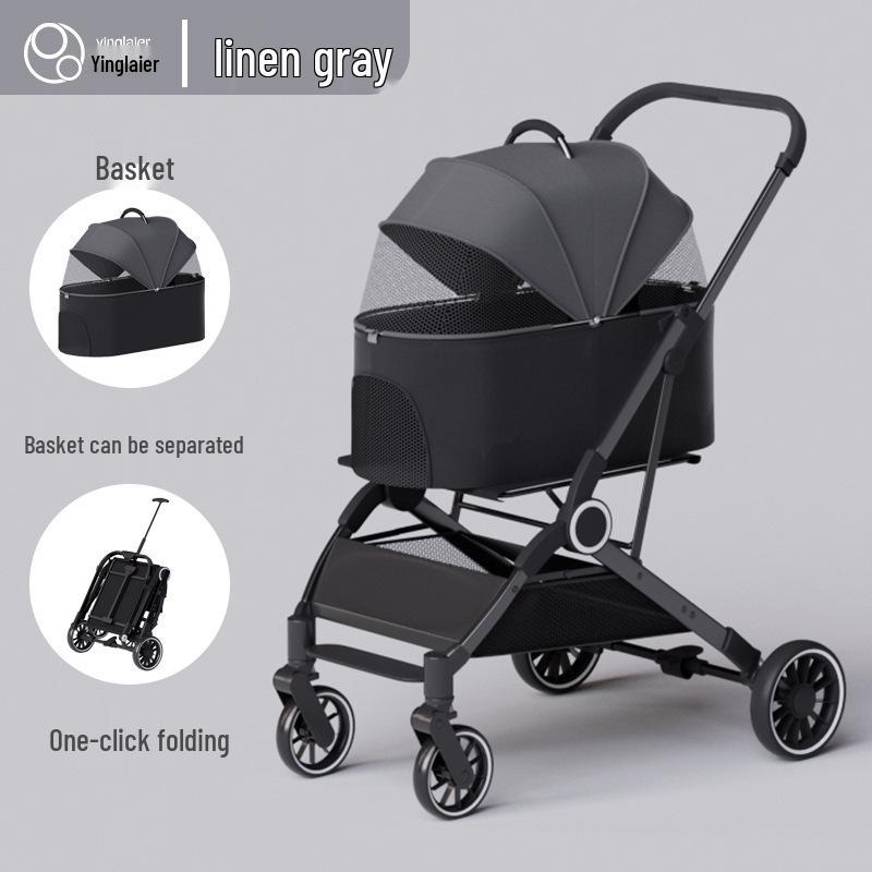 Lightweight Foldable Pet Stroller for Small Dogs & Cats