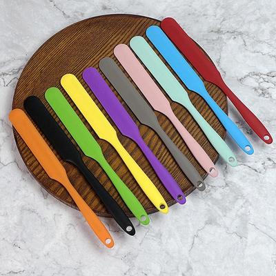 Spatule Racleur Silicone Résistant à la Chaleur pour Pot de Cuisine Manche Long Outil Racleur pour Gâteau Beurre Crème Nouveauté Utilisation Quotidienne Idée Cadeau