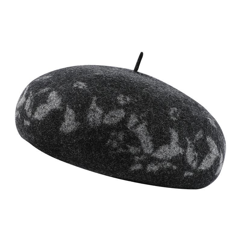 Autumn and Winter Wool Beret Women's Fashion Jacquard Woolen Hat Fashion Hat Show Face Small Versatile Pumpkin Hat