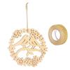 Wooden Hanging Decoration - YOUDOIT - Swallows 22x22 Cm - Raw Wood - Bird Pattern & Crown - Gold Masking Tape 5m