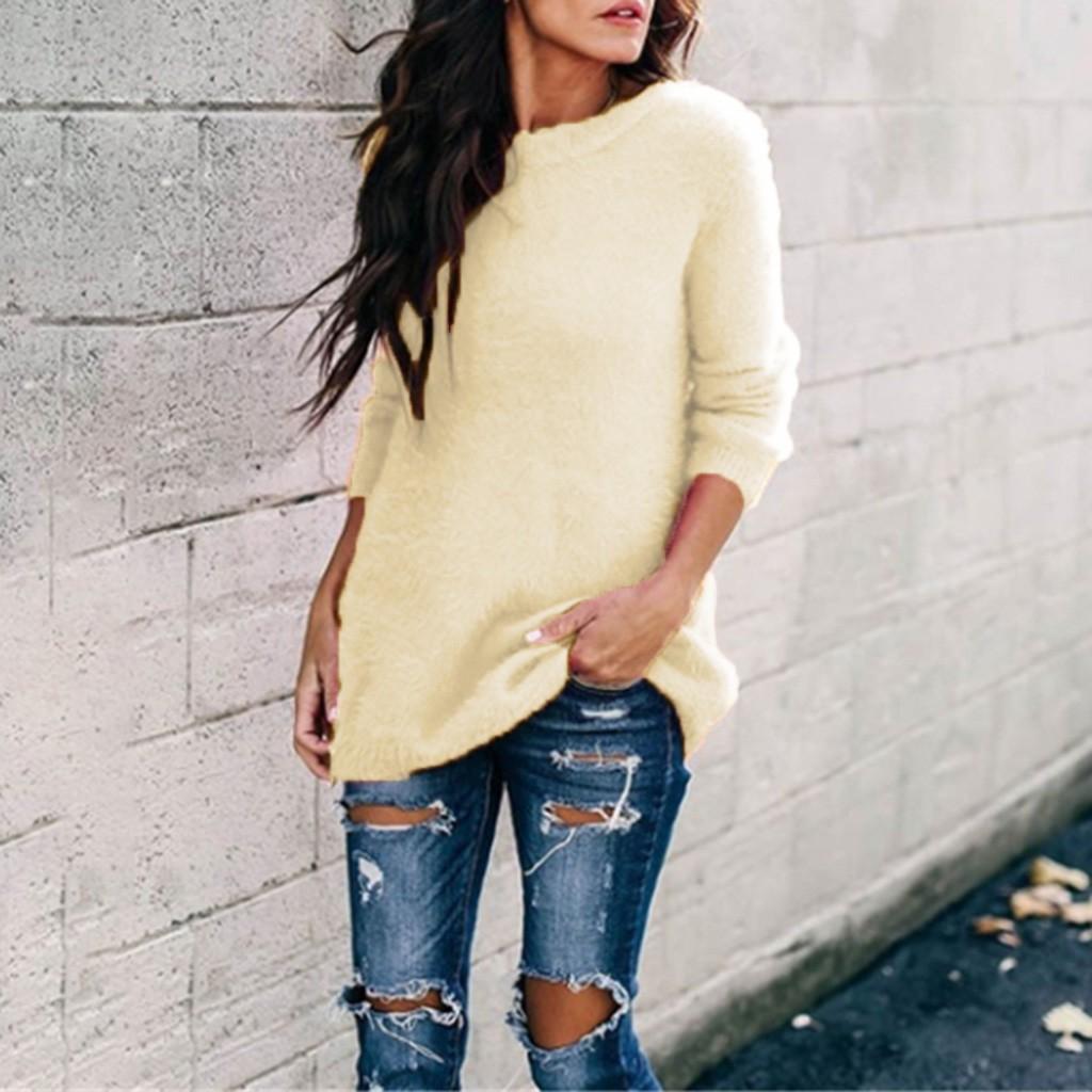 

Женская бархатная однотонная блузка с круглым вырезом и длинными рукавами M бежевый